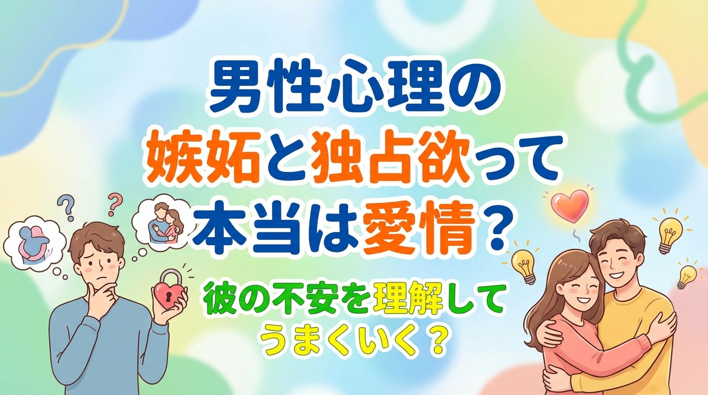 男性心理の嫉妬と独占欲って本当は愛情?彼の不安を理解してうまくいく?