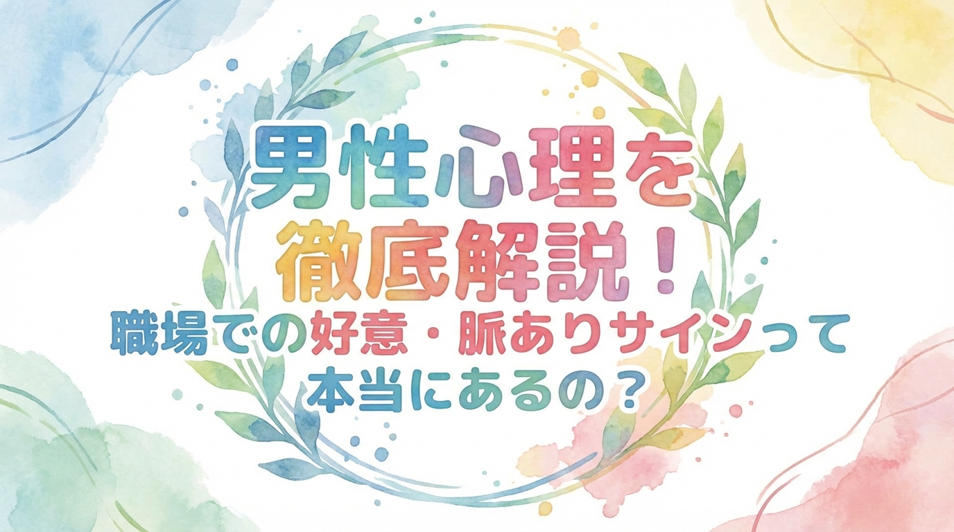 男性心理を徹底解説！職場での好意・脈ありサインって本当にあるの？