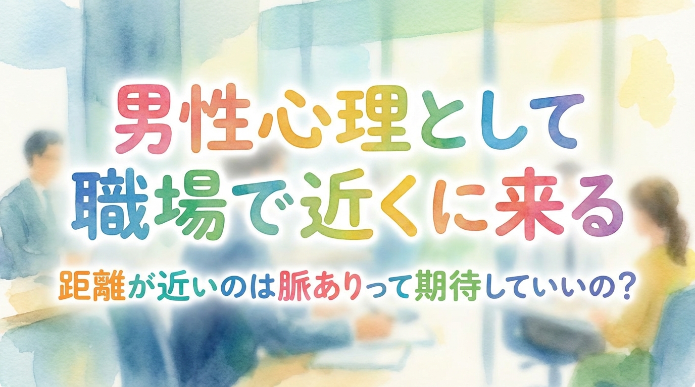 男性心理として職場で近くに来る・距離が近いのは脈ありって期待していいの？