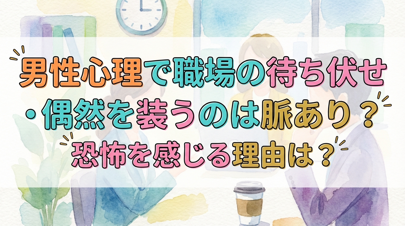 男性心理で職場の待ち伏せ・偶然を装うのは脈あり?恐怖を感じる理由は?