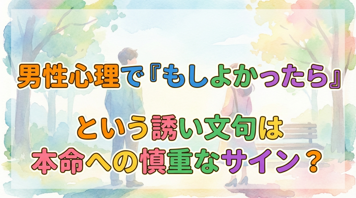 男性心理で「もしよかったら」という誘い文句は本命への慎重なサイン?