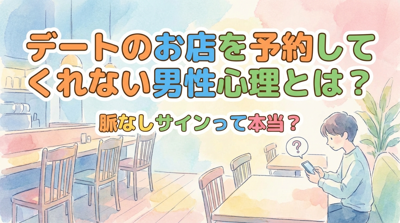 デートのお店を予約してくれない男性心理とは？脈なしサインって本当？