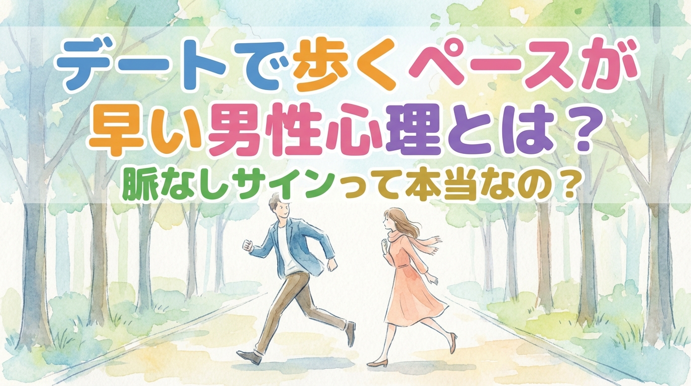 デートで歩くペースが早い男性心理とは？脈なしサインって本当なの？