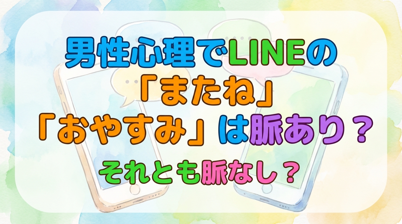 男性心理でLINEの「またね」「おやすみ」は脈あり？それとも脈なし？