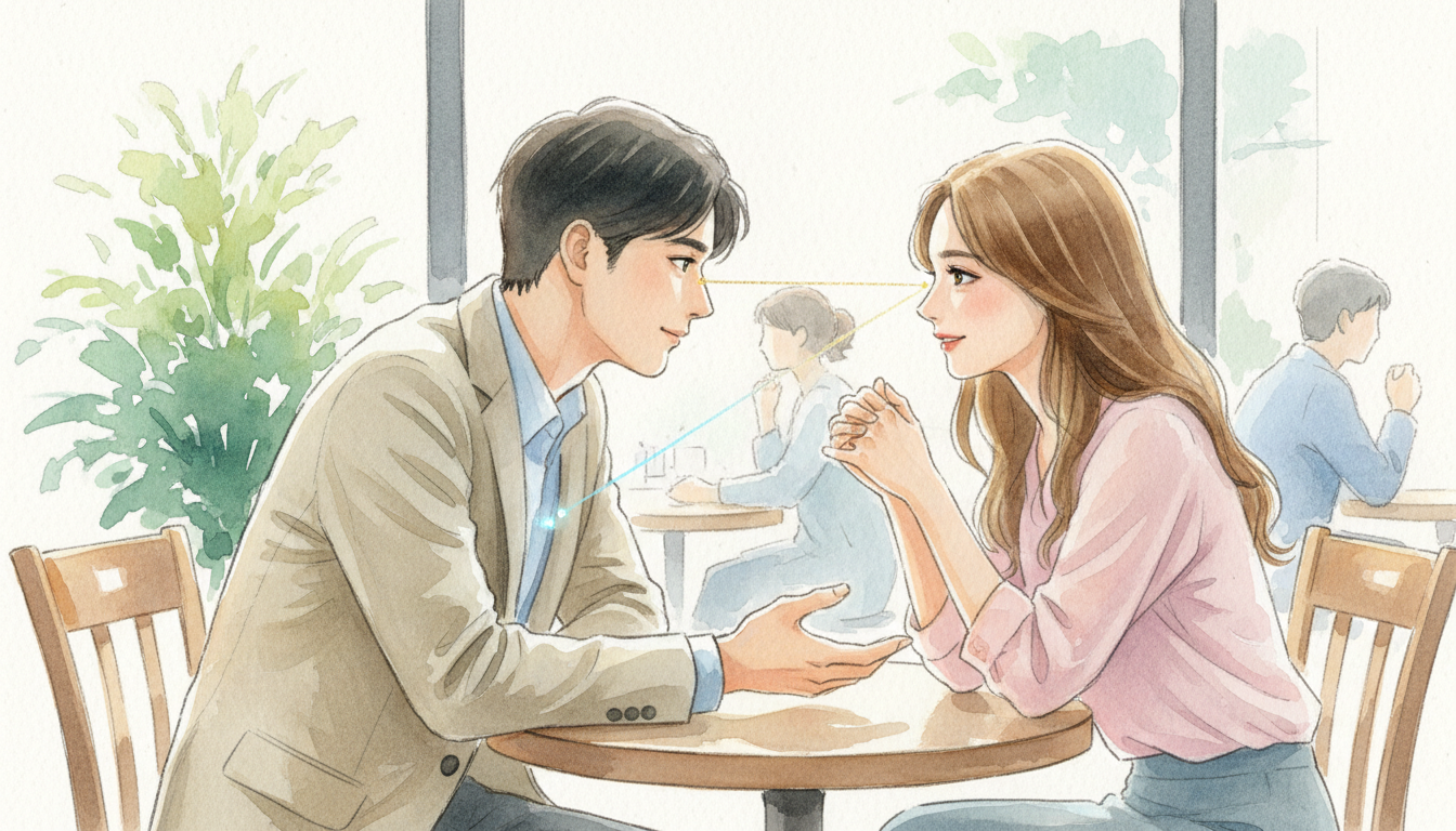 対面で座る男性心理の結論は「身体の軸」と「視線の質」に表れる