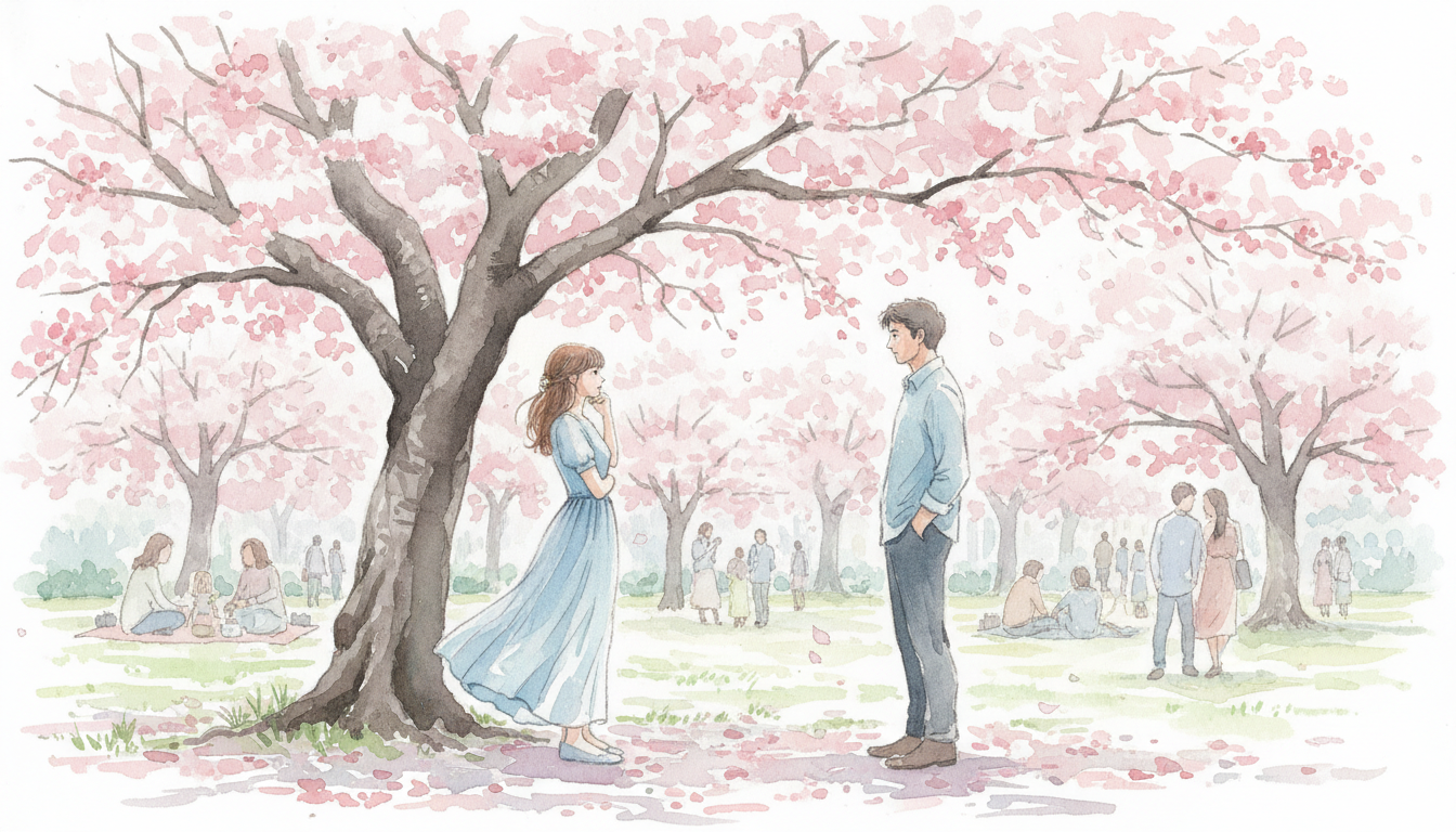 お花見での元彼との遭遇！彼の態度パターンと隠された心理