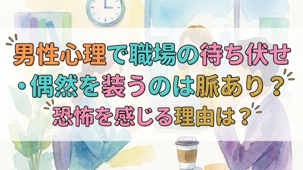 男性心理で職場の待ち伏せ・偶然を装うのは脈あり？恐怖を感じる理由は？