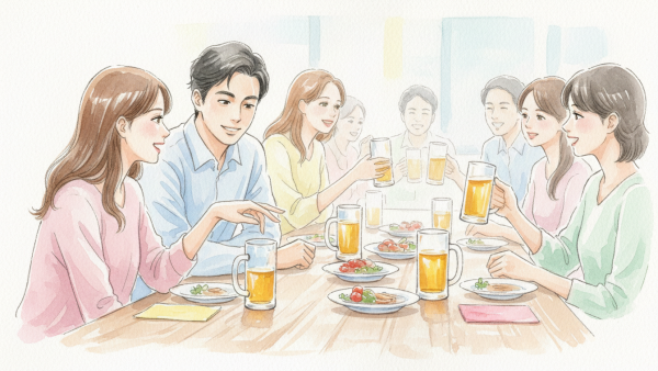 職場の飲み会で隣に座る男性心理とは？送る行動は脈ありサインなの？